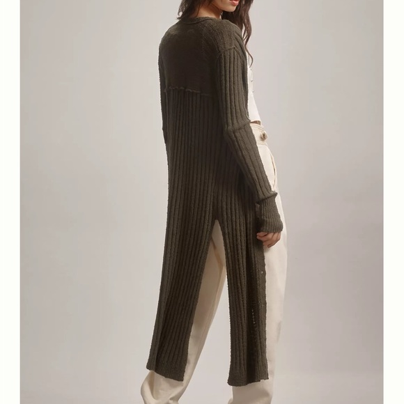 LAST ONE 😫NWT Anthropologie PILCRO Gauzy DUSTER long cardigan 💚 - Picture 2 of 10